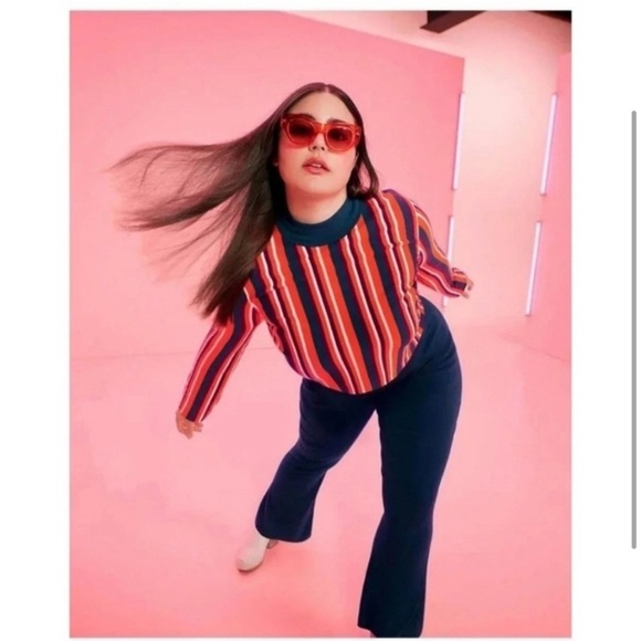 NWT Victor Glemaud x Target Multicolor Vertical Stripes Knit Sweater Top Sz 4X - Picture 7 of 10